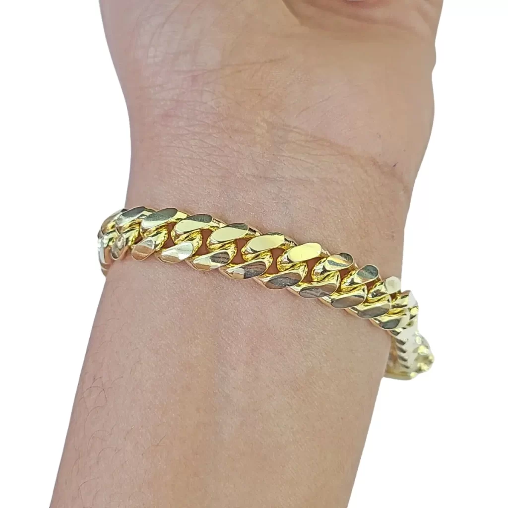 14K Yellow Gold Bracelet Miami Cuban Link